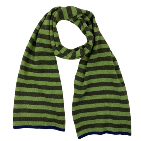 wide striped scarf greens